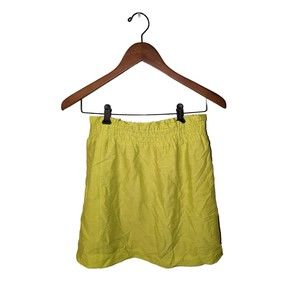 J Crew Lime Green Mini Skirt Paper Bag Waist‎ Women's Size 4